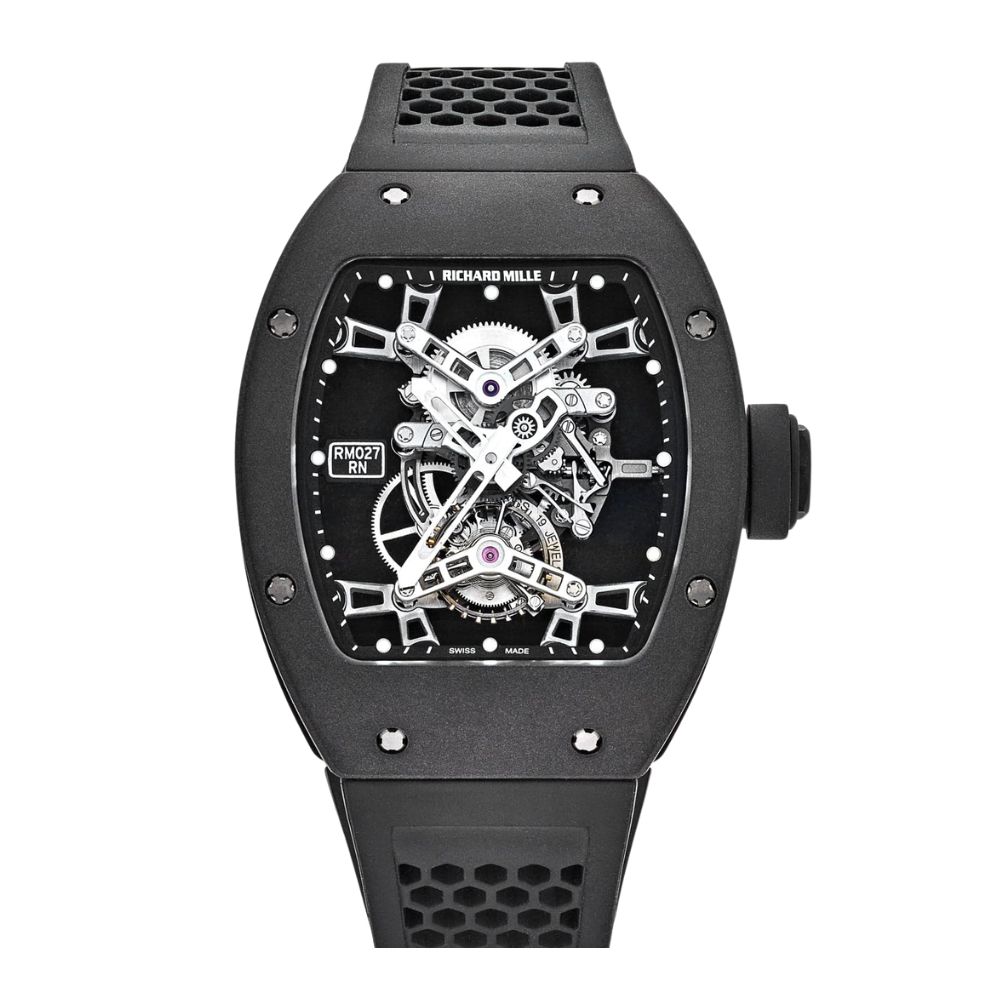 Richard Mille RM 027 Replica Watches – RM027-02, RM027-03 and RM27 Rafael Nadal skeleton tourbillon replica watch collection with Swiss replica and super clone options.